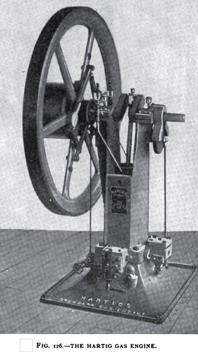 The Hartig Vertical Gas Engine (Sectional View)